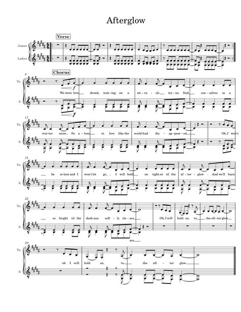 Afterglow - Ed Sheeran Sheet music for Soprano, Vocals (Choral ...