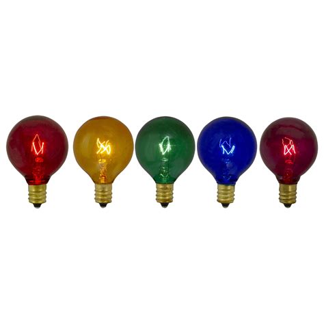 Northlight 5ct Transparent G40 Globe Christmas Replacement Light Bulbs ...