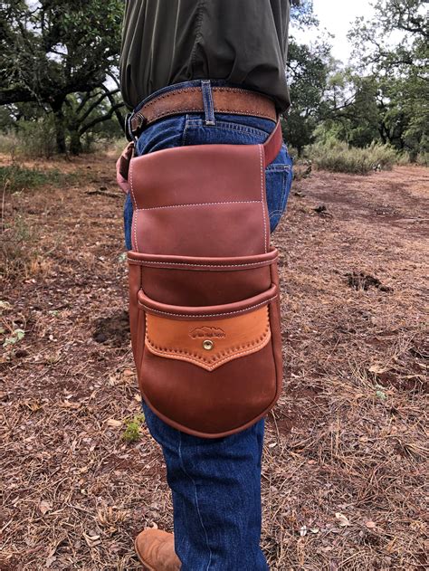 Leather Shell Bag Double Shooting Pouch Skeet Shooting | Etsy