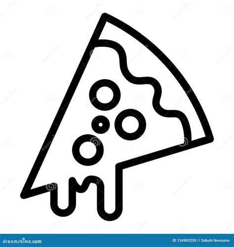 Pizza Line Cartoon Set Italian Retro Menu Vector | CartoonDealer.com ...