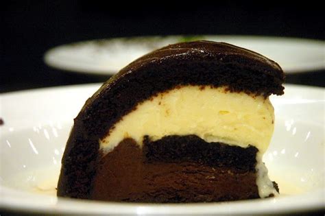 Italianni's classic Tartufo, moist chocolate cake layered with white ...