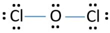 Cl2O dichlorine monoxide lewis structure