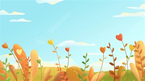 Pink Flower Grass Cloud Grassland Powerpoint Background For Free ...