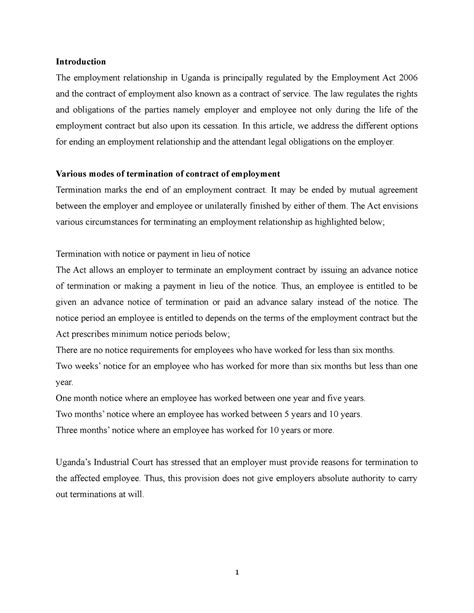 Various modes of termination of contract of employment - BUSINESS ...