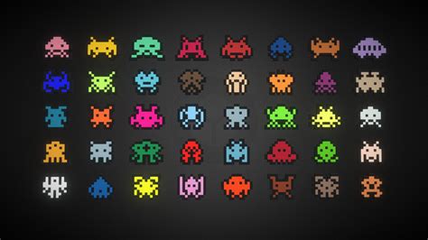 Space Invaders Extra Aliens Pixel / Voxel - Buy Royalty Free 3D model ...