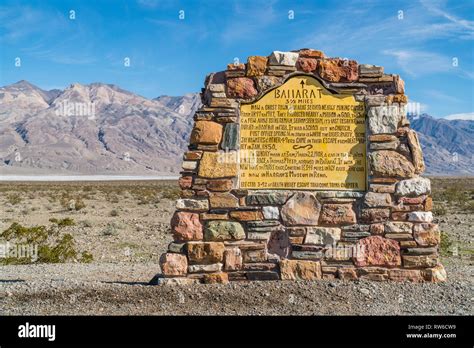 Roadside marker for the ghost town of Ballarat along the Trona-Wildrose ...