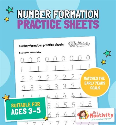 Number Formation Practice Sheets