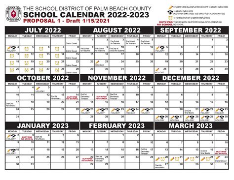 Palm Beach County School District Calendar Holidays 2022-2023