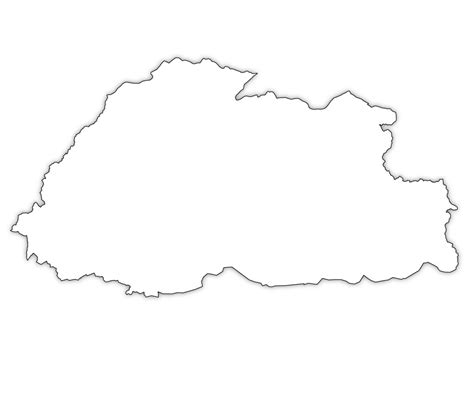 Bhutan Outline Map, Bhutan Blank Map