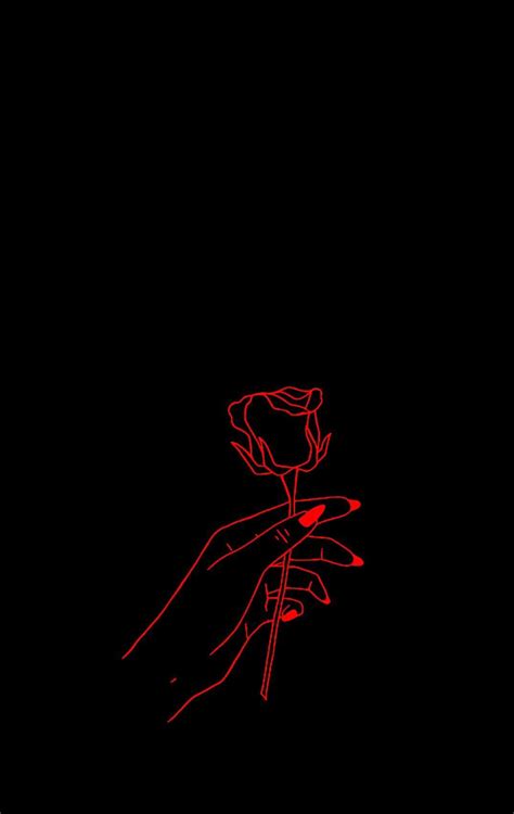 Download Dark Red Aesthetic Hand Holding A Rose Wallpaper | Wallpapers.com