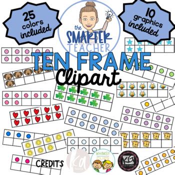 Ten Frame Clipart by The Smarter Teacher | TPT