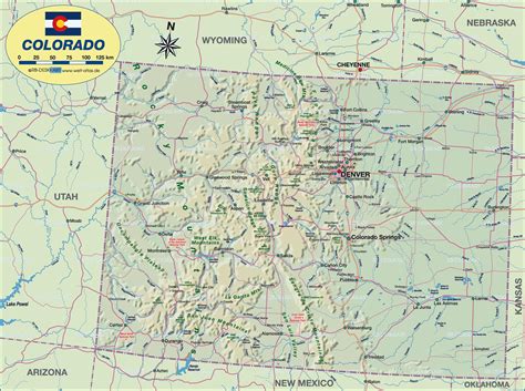 Map of Colorado (United States, USA) - Map in the Atlas of the World ...