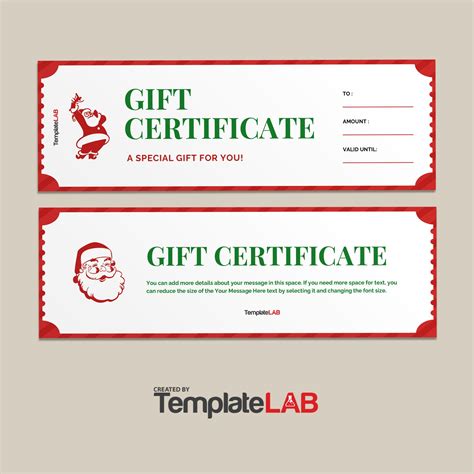 Christmas Gift Certificate Templates Free Printable