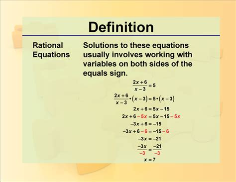 Definition--Rationals and Radicals--Rational Equations | Media4Math