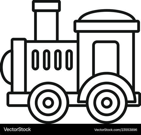 Toy train icon outline style Royalty Free Vector Image