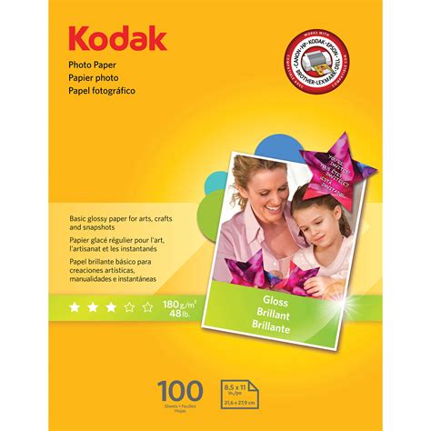 Kodak Glossy Photo Paper (8.5 x 11", 100 Sheets) 8209017 B&H