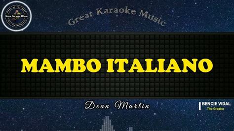 Mambo Italiano (KARAOKE) Dean Martin - YouTube