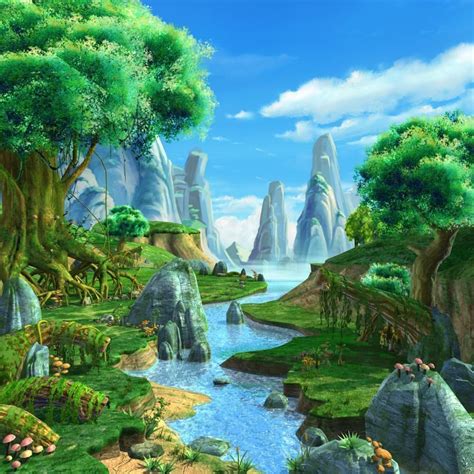 Cartoon River Scene 3D Model MAX | CGTrader.com