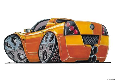 Vauxhall/Opel Speedster Yellow - Kartoons