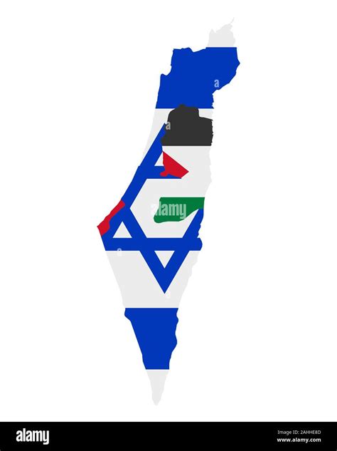 Flag in map of Israel and Palestine Stock Photo - Alamy