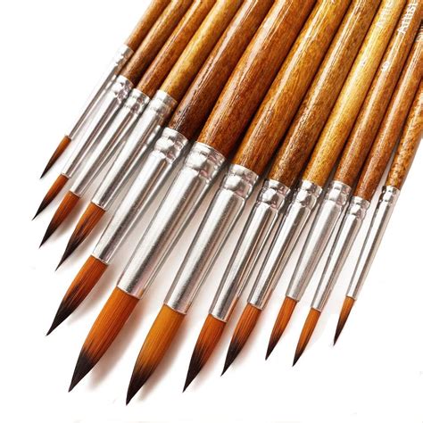 Amazon.com: Pointed Round Paint Brushes Set, 12 Pcs Art Paintbrushes ...