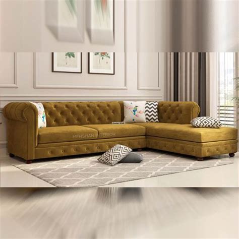 Premium L-Shape Sofa (Yellow) - Mehshan Interiors