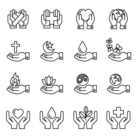 Premium Vector | Collection of healing hands icon with variety of good ...