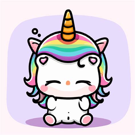 Cute Unicorn illustration Unicorn kawaii chibi vector drawing style ...