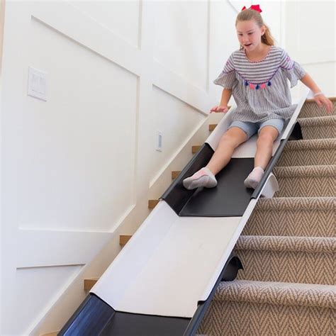 a semi-permanent children's slide for indoor stairs folds for ...