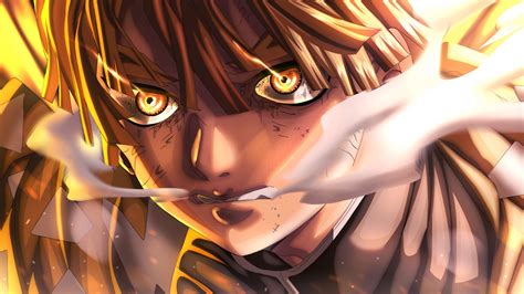 Demon Slayer Scary Zenitsu Agatsuma With Yellow Eyes HD Anime ...