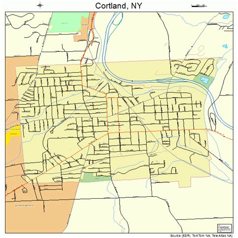 Cortland New York Street Map 3618388