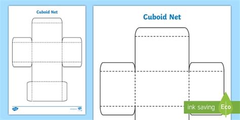 3D Cuboid Net Pattern | Cube Template Printable - Twinkl