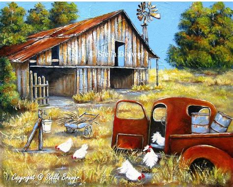 Pin by Nadine De Beer on Art | Farmhouse paintings, Farm art, Farm ...