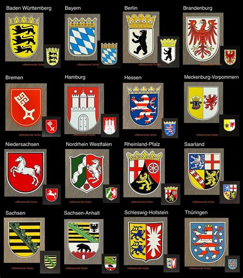 Wappen der Bundesländer/Regionen Deutschland, Aufkleber - Sticker