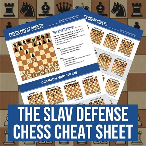 Slav Defense Chess Opening Cheat Sheet Chess Guide Chess - Etsy