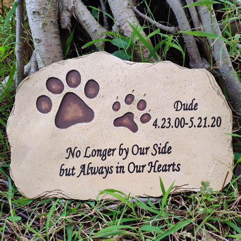 Free Custom Paw Prints Pet Memorial StonesPersonalized Dog | Etsy