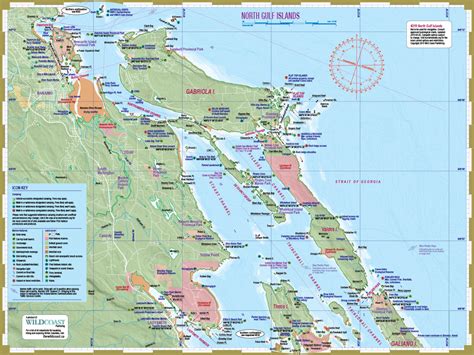 North Gulf Islands map/chart for kayaking and boating – Wild Coast ...