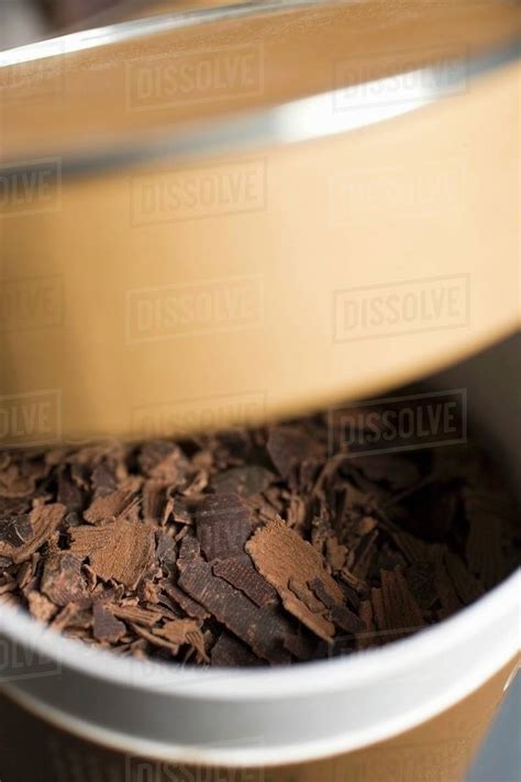 Chocolate shavings in a box - Stock Photo - Dissolve