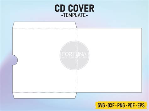 Blank CD / DVD Cover Template SVG Cut File Vector Cricut Png Dxf Eps ...