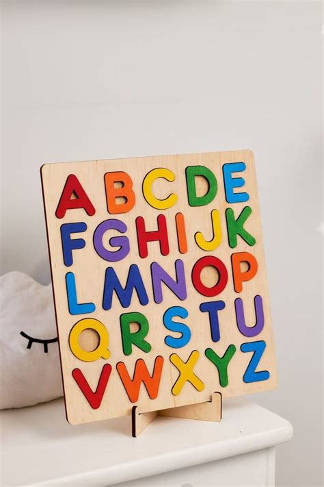 ABCD Kids Puzzle Wooden Alphabet Puzzle Preschool Toys - Etsy | Wooden ...