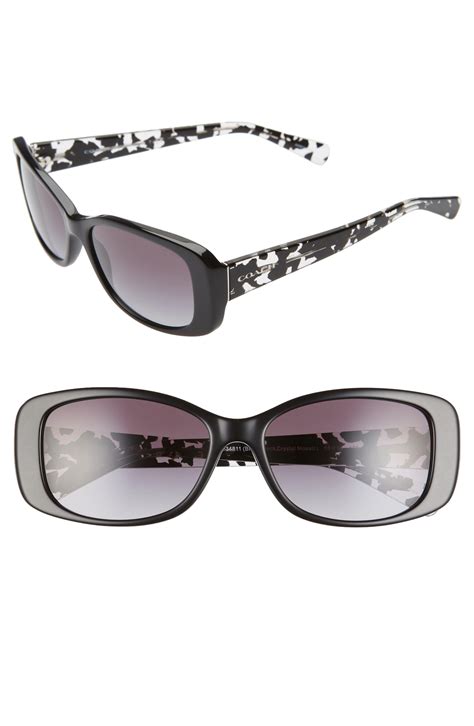 COACH 56mm Rectangle Sunglasses in Black - Lyst