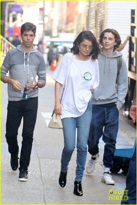 Selena Gomez & Timothee Chalamet Share a Hug on Woody Allen Film Set ...