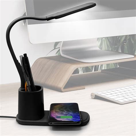 Aduro U-Light LED Desk Lamp with Wireless Charger & Organizer Black ...