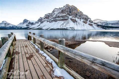 bow lake in winter banff national park