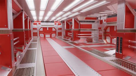 Sleek Sci-fi Corridor 3D model | CGTrader