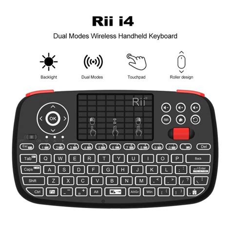 Docooler Rii i4 Mini Wireless Keyboard Bluetooth & 2.4GHz Dual Modes ...