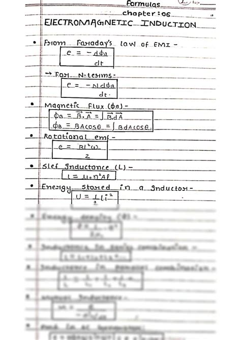 SOLUTION: Electromagnetic induction formula sheet - Studypool