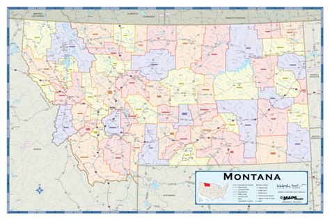 Montana Counties Wall Map | Maps.com.com