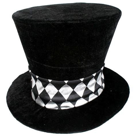 Huge Deluxe Black and White Mad Hatter Top Hat Costume Accessory | eBay