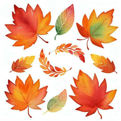 Watercolor Fall Leaves Clipart 29999414 Stock Photo at Vecteezy